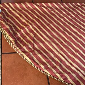 Red and Gold handmade round tablecloth